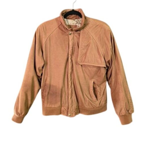 Vintage 90s Marlboro Suede Leather Bomber Jacket Mens L Rugged Distressed - Picture 12 of 16